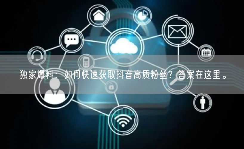独家爆料：如何快速获取抖音高质粉丝？答案在这里。