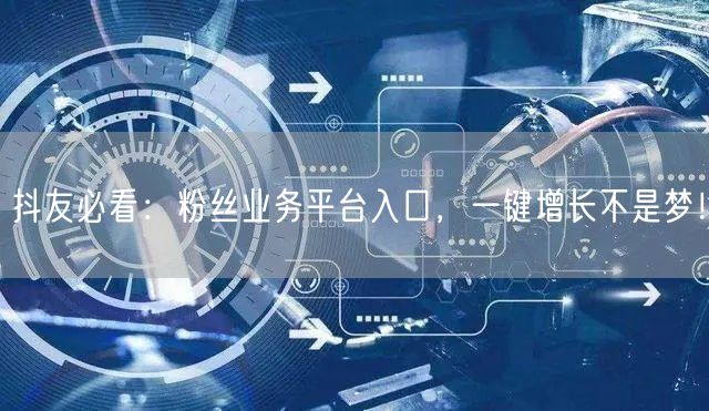 抖友必看：粉丝业务平台入口，一键增长不是梦！