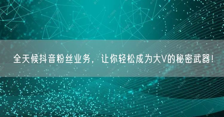 全天候抖音粉丝业务，让你轻松成为大V的秘密武器！