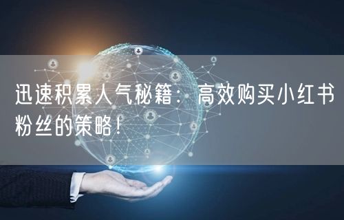 迅速积累人气秘籍：高效购买小红书粉丝的策略！